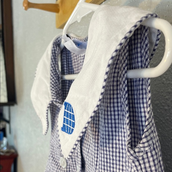 intage Girls Navy Gingham Dress – Peter Pan Collar, Size 3 - Picture 7 of 13